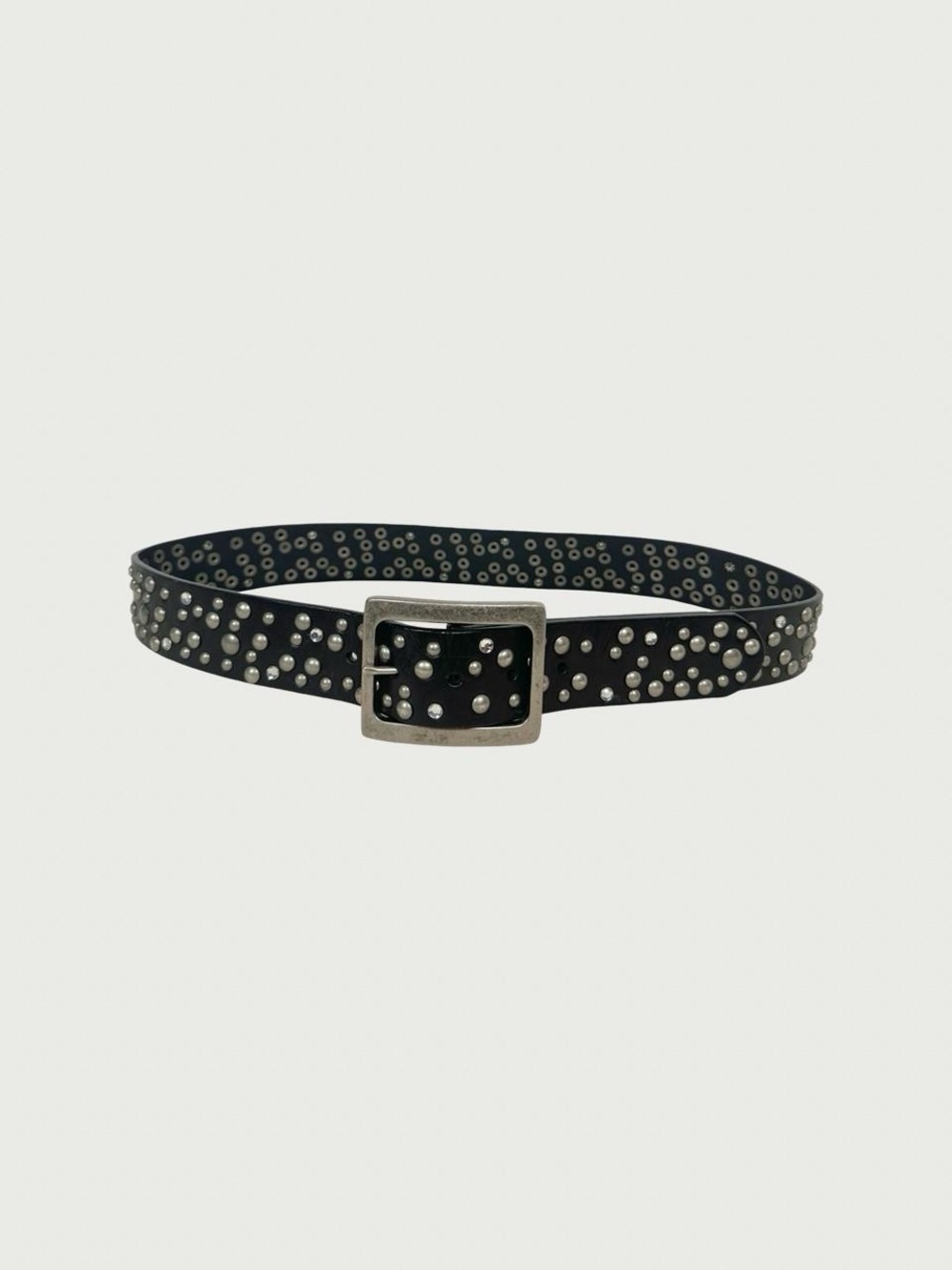 Leather Studded Rhinestone Belt